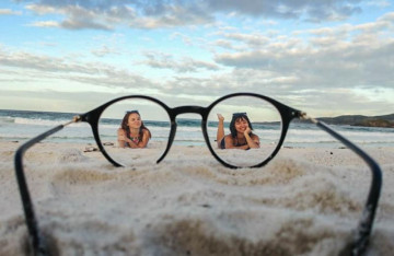 Foto artística na praia de Cape Arraial durante as férias