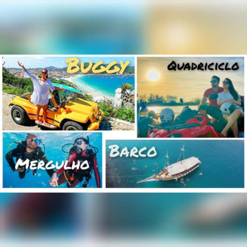 Pacotes turisticos em arraial do cabo de passeios de buggy, barco, Jet Ski, mergulho e quadriciclo